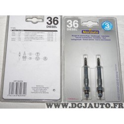 1 Blister 2 bougies de prechauffe N°36 Norauto 362034 pour opel astra F corsa B vectra A B 1.5 1.7 D TD diesel