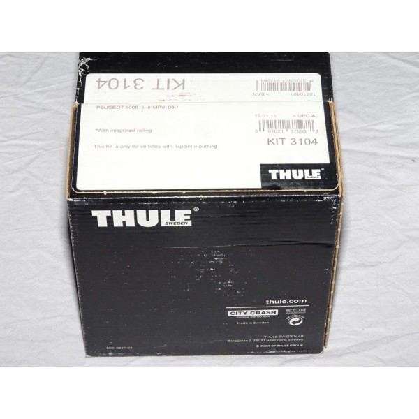 1 Kit pieds semelle fixation barre de toit Thule KIT3104 pour peugeot 5008 partir de 2009 