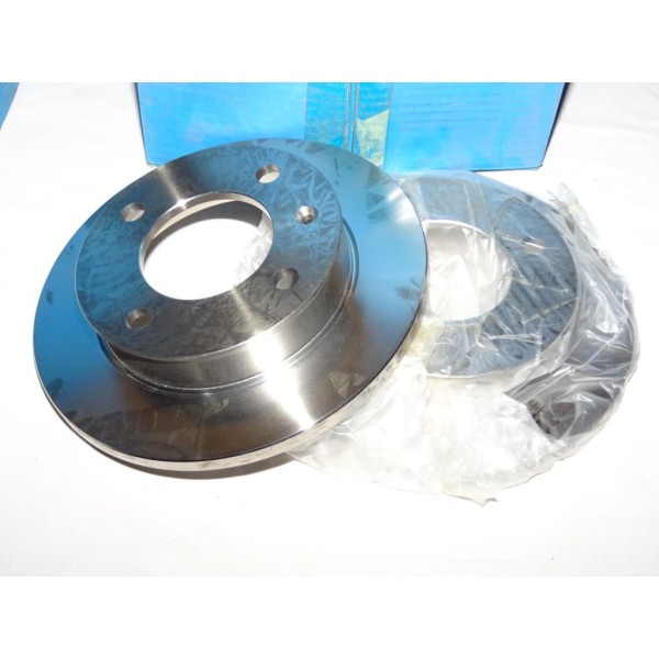 Paire disques de frein avant plein 221mm diametre Sasic 9004267J pour ford fiesta 1 et 2 I II 