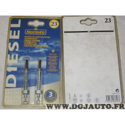 1 Blister 2 bougies de préchauffe Norauto n°23 166696 pour opel astra F TDS moteur isuzu corsa A 1.5 1.7 TD diesel