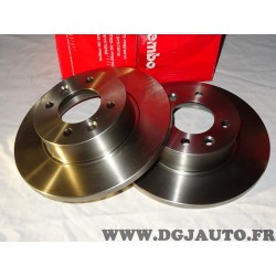Paire disques de frein plein arriere 256mm diametre Brembo 08564620 pour renault 18 25 R18 R25 espace 1 2 I II fuego 