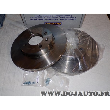 Paire disques de frein avant 255.8mm diametre plein Norauto ND3392 pour seat cordoba 1 ibiza 2 II inca toledo volkswagen caddy 2