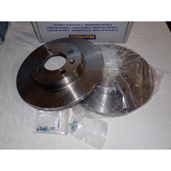 Paire disques de frein avant 255.8mm diametre plein Norauto ND3392 pour seat cordoba 1 ibiza 2 II inca toledo volkswagen caddy 2
