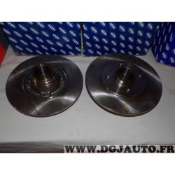 Paire disques de frein arriere plein sans roulement de roue 238mm diametre Sasic 4004287J pour renault clio 1