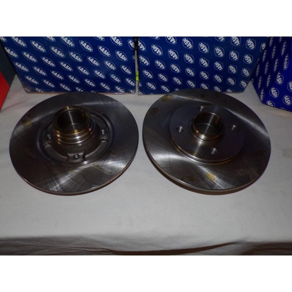 Paire disques de frein arriere plein sans roulement de roue 238mm diametre Sasic 4004287J pour renault clio 1 