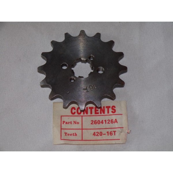 Pignon 16 dents 420 sortie de boite TNT 260419 2604126A pour moto derbi senda 2000 DRD 
