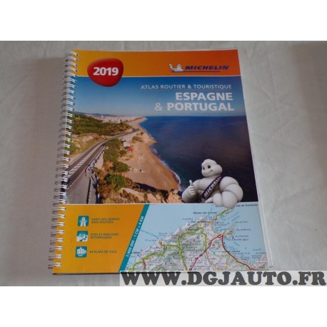 Atlas routier et touristique Espagne et Portugal 2019 Michelin 00460-AA carte grands axes sites parcours pittoresques 64 plans d