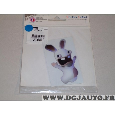 Autocollant Lapin crétin Sticker label 