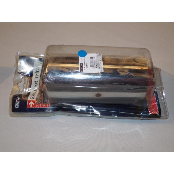Embout echappement chrome 47/51mm diametre 170mm long sortie ronde 80mm Race sport 4008730 