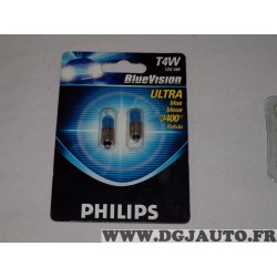 Blister 2 ampoules bluevision T4W 12V 4W ultra 3400K Philips 12929BV B2 
