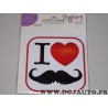 Autocollant stikers I love moustache Kisikol