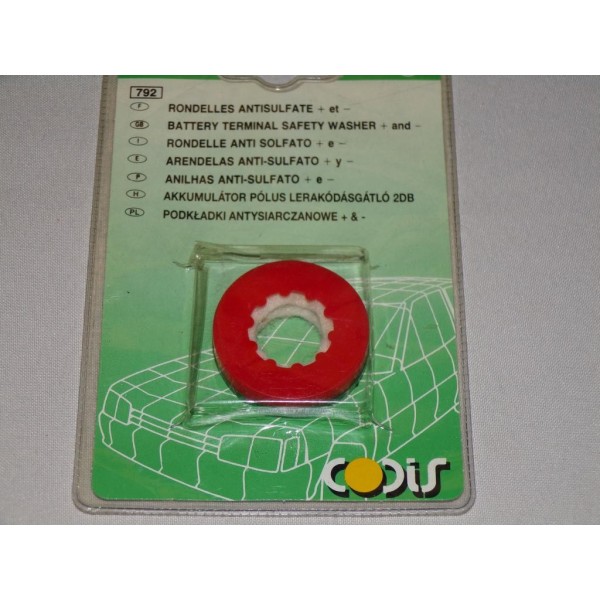 Paire rondelles antisulfate + et - batterie Codis 792 3284090541002 
