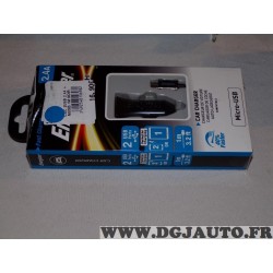 Chargeur prise allume cigare 2.4A 2 ports USB avec 1 cable Energizer DCA2BHMC3 type micro USB