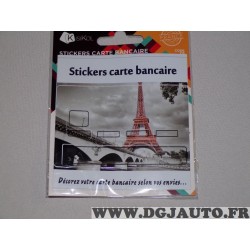 Personnalisation carte bleue bancaire stikers Tour Eiffel Kisikol