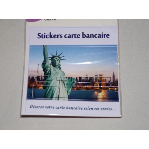 Personnalisation carte bleue bancaire stikers Statue de la Liberté Kisikol 