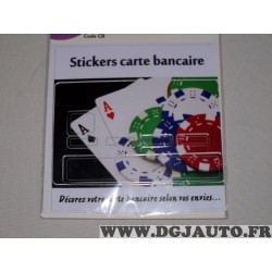 Personnalisation carte bleue bancaire stikers Poker Kisikol