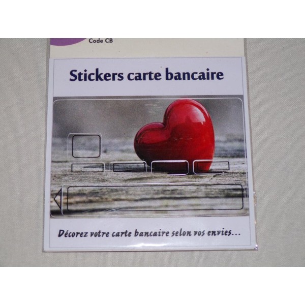 Personnalisation carte bleue bancaire stikers Coeur Kisikol 