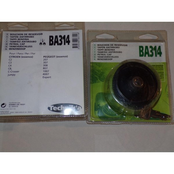 Bouchon reservoir carburant avec système verrouillage Technik'a BA314 pour citroen C2 C3 C4 C8 C-crosser jumpy peugeot 207 307 3