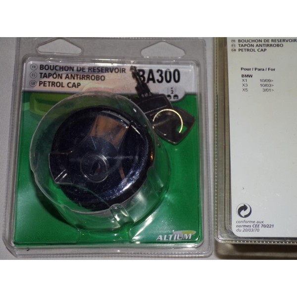 Bouchon reservoir carburant avec système verrouillage chrome Altium BA300 pour BMW X1 partir de 2009 X3 partir de 2003 X5 partir