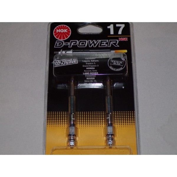 Blister 2 bougies de préchauffe NGK 6158 Y-730U pour renault espace 3 III laguna 1 megane 1 safrane rover 25 45 220 420 620 volv