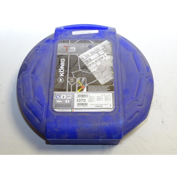 Paire chaines neige Konig 070 Fiat 71804138 pour roue jante 175/80/14 175/75/14 195/70/13 175/70/15 195/65/14 185/65/15 205/60/1