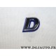 Logo motif monogramme ecuson embleme badge lettre D Fiat 7795234 pour fiat punto 1 diesel de 1993 à 1997