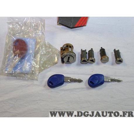 Ensemble 4 barillets de porte + neiman demarrage Fiat 50012353 pour fiat fiorino de 1993 à 2000 équipé airbag et fermeture elect