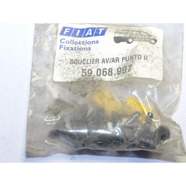 Pack agrafes attache fixation parechocs pare-chocs avant arriere Fiat 59068997 pour fiat punto 2 II  