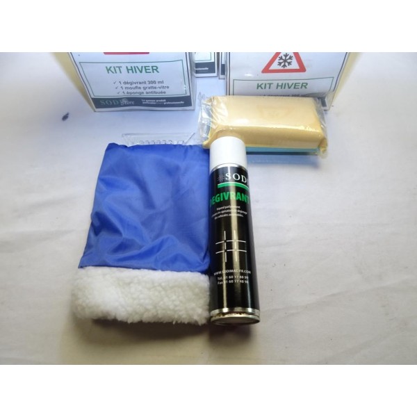 Kit hiver degivrant 300ml mouffle gratte vitre eponge antibuée Sodimac  