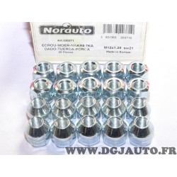 Lot 20 ecrous conique fixation roue jante M12x1.25 SW21 Norauto 320371 2890912 