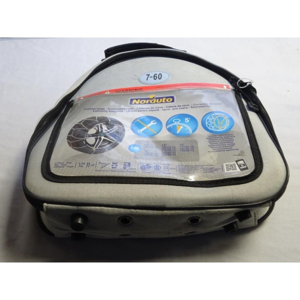 Paire chaines neige Norauto 7-60 pour pneu roue 185/70/13 165/75/14 165/80/14 175/70/14 185/60/14 195/60/14 175/65/15 185/50/15 