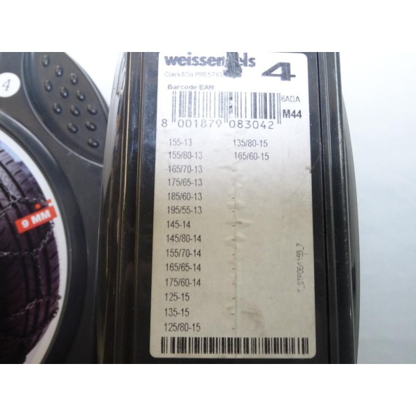 Paire chaines neige Weissenfels prestige N°4 M44 tendeur automatique pour pneu roue jante 155/13 155/80/13 165/70/13 175/65/13 1