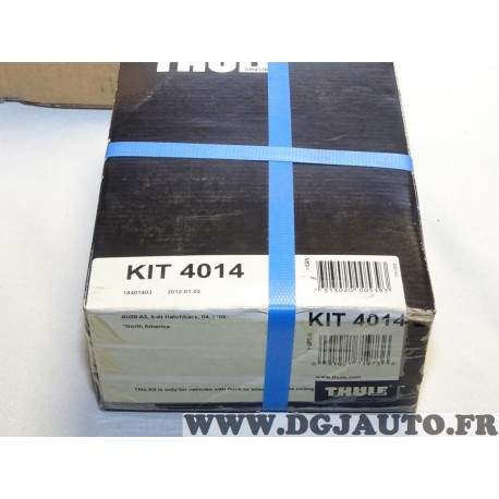 Kit pieds fixation barre de toit Thule 4014 KIT4014 pour audi A3 5 portes partir de 2004 
