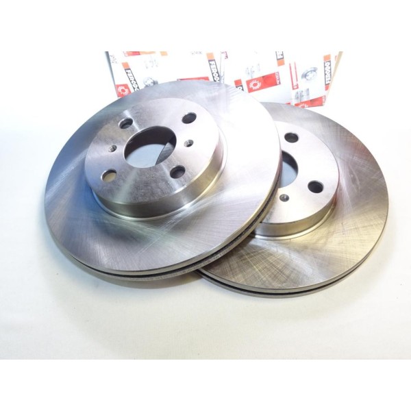 Paire disque de frein avant ventilé 255mm diametre Ferodo DDF1149 pour toyota MR2 yaris dont verso  