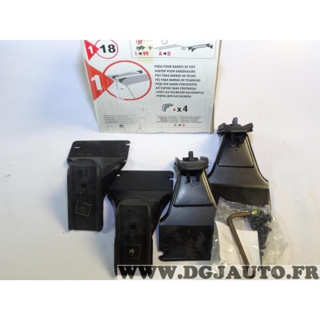 Kit pieds fixation barre de toit 1er prix N°18 pour dacia logan partir de 2004 sandero partir de 2008 