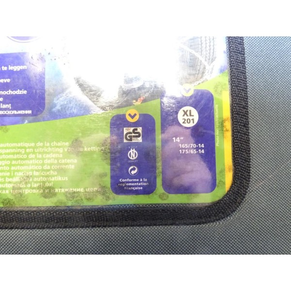 Paire chaines neige maille taile 12  pour camping car camionette 4x4 Norauto XL201 pour pneu roue jante 165/70/14 175/65/14 165 