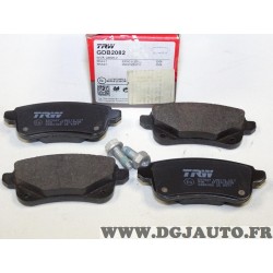 Jeux 4 plaquettes de frein arriere montage lucas TRW GDB2082 pour renault scenic 3 III