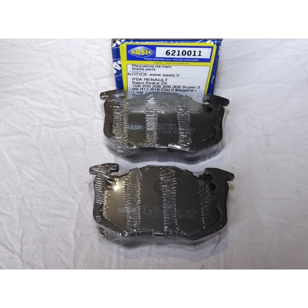 Jeux 4 plaquettes de frein arriere montage bendix Sasic 6210011 4252.71  pour citroen saxo xsara ZX peugeot 106 205 206 306 309 