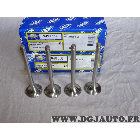 Lot 4 soupapes echappement Sasic 9490550 0949.55 pour peugeot 404 504 505 J5 J9 citroen C25 1.6 1.8 2.0 essence 