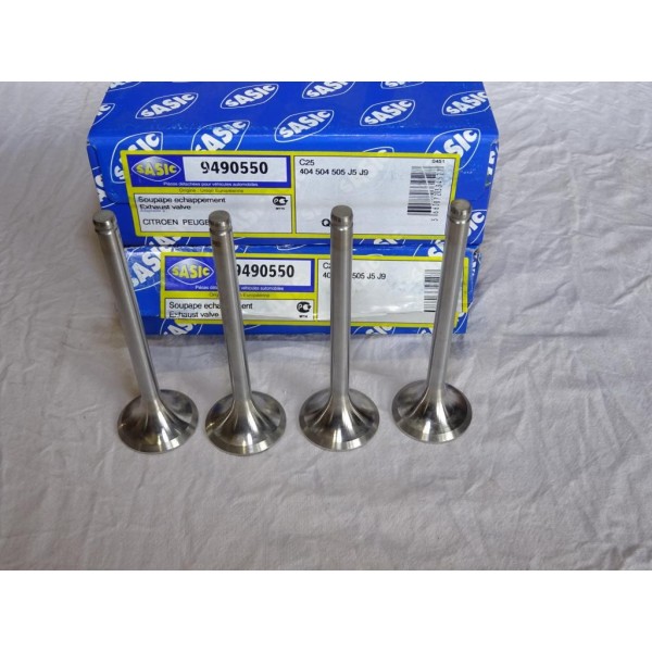 Lot 4 soupapes echappement Sasic 9490550 0949.55  pour peugeot 404 504 505 J5 J9 citroen C25 1.6 1.8 2.0 essence  