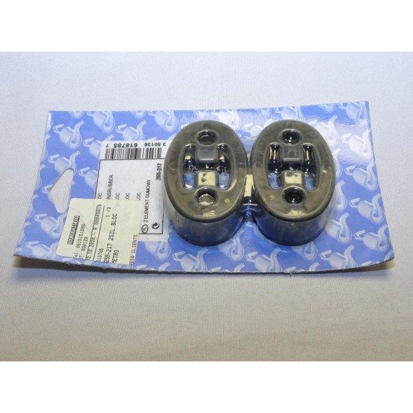 Blister 2 silents bloc fixation silencieux echappement Bosal 255217 pour austin metro chevrolet daewoo aveo kalos captiva lanos 