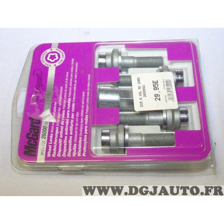 Kit 4 boulons ecrou antivol roue jante M12x1.25 M12 x 1.25 26000SU Mcgard pour citroen BX CX xsara picasso visa alfa romeo 155 