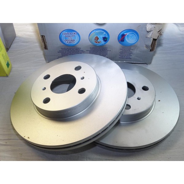 Paire disques de frein avant ventilé diametre 255mm Norauto ND2040 pour toyota yaris P1 partir de 01/1999 MR2 W30 echo yaris ver