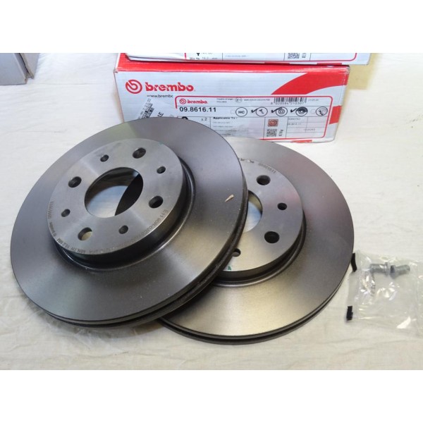 Paire disques de frein avant ventilé 240mm diametre Brembo 09861611 pour fiat 500 panda 2 II ford ka  