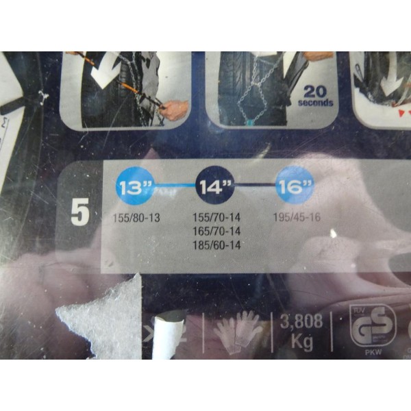 Paire chaines neige Norauto premium N°5 pour pneu roue 155/80/13 155/70/14 165/70/14 185/60/14 195/45/16 155 80 13 155 70 14 165