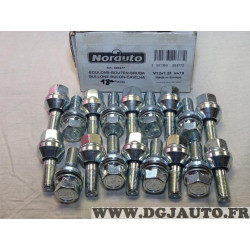 Boite 18 boulons de roue conique M12X1.25 SW19 fixation jante Norauto 320377 801116811Z