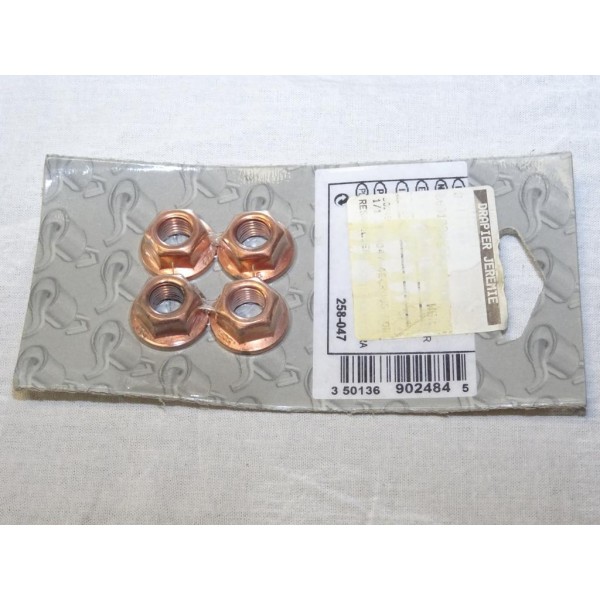 Blister 4 ecrous fixation echappement Bosal 258-047 pour chevrolet citroen daewoo daihatsu fiat ford honda hyundai isuzu kia maz