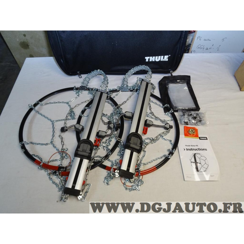 Paire chaines neige Thule Easy-fit CU9 095* (modele expo) pour roue jante  195/75/15 205/60/16 215/50/17 215/55/16 215/65/15 225/