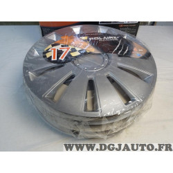 Pack 4 enjoliveurs de roue cache jante 17" 17 pouces Polaire racing silverstone RA17-ASYB universel