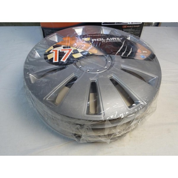 Pack 4 enjoliveurs de roue cache jante 17" 17 pouces Polaire racing silverstone RA17-ASYB universel  